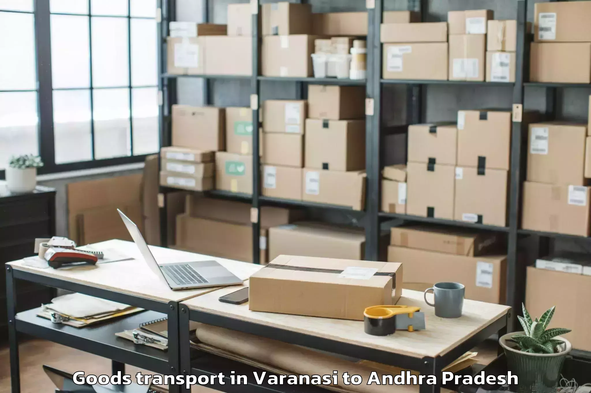 Book Varanasi to Pedapudi Goods Transport